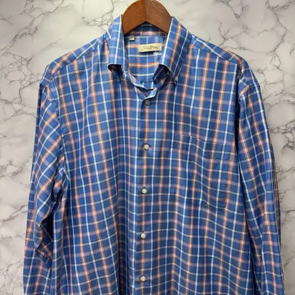 Peter Millar Men’s Shirt sz L Checkered Long Sleeve Cotton #G938 - Picture 11 of 11